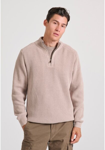 FUNKY BUDDHA ΠΛΕΚΤΟ HALF ZIP ΑΝΤΡΙΚΟ ΜΠΕΖ FBM012-052-09 REGULAR FIT