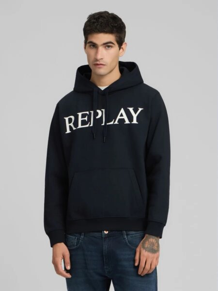 REPLAY ΦΟΥΤΕΡ ΜΕ ΚΟΥΚΟΥΛΑ ΑΝΔΡΙΚΟ ΜΑΥΡΟ M3104.000.23832.098 REGULAR FIT