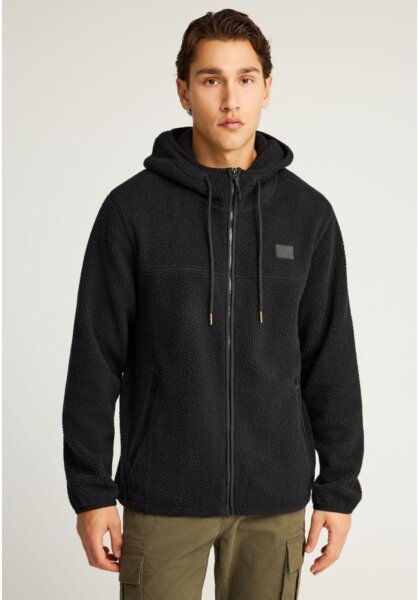 FUNKY BUDDHA ΖΑΚΕΤΑ FLEECE ΑΝΔΡΙΚΗ ΜΑΥΡΟ FBM012-056-06 RELAXED FIT