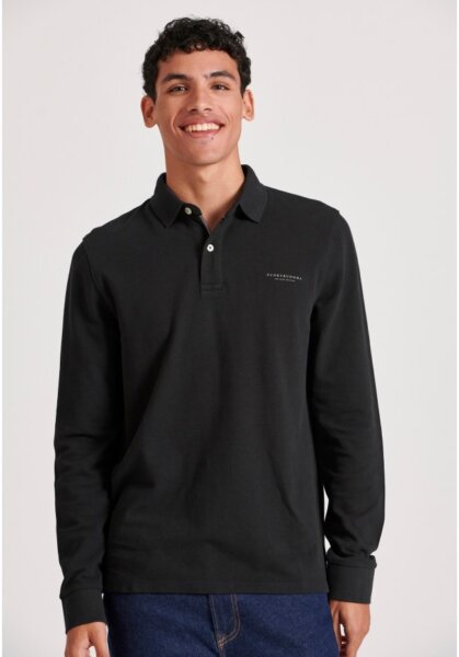 FUNKY BUDDHA POLO ΜΑΚΡΥΜΑΝΙΚΟ ΑΝΔΡΙΚΟ ΜΑΥΡΟ FBM012-001-11 REGULAR FIT