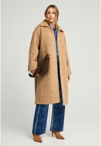 FUNKY BUDDHA ΠΑΛΤΟ ΓΥΝΑΙΚΕΙΟ ΜΠΕΖ FBL012-139-01 OVERSIZED FIT