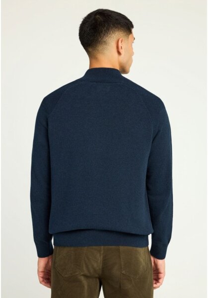 FUNKY BUDDHA ΠΛΕΚΤΟ ΑΝΔΡΙΚΟ HALF ZIP ΜΠΛΕ-NAVY MEL FBM012-003-09 REGULAR FIT