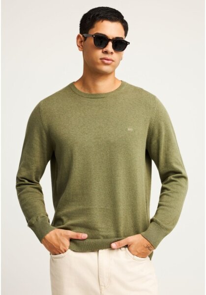 FUNKY BUDDHA ΠΛΕΚΤΟ ΒΑΜΒΑΚΕΡΟ ΑΝΔΡΙΚΟ ΧΑΚΙ-HUNTER GREEN MEL FBM012-001-09 REGULAR FIT