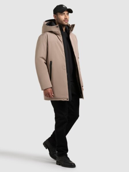 KHUJO JACKET PARKA ΑΝΔΡΙΚΟ MIDI ΚΑΦΕ-GREIGE KANN2 2018JK253 123-GREIGE REGULAR FIT