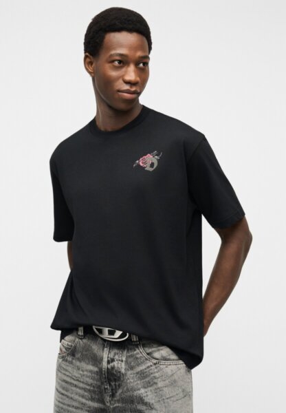 DIESEL T-SHIRT ΑΝΔΡΙΚΟ ΜΑΥΡΟ A22497-0PLAT-9XX T-BOGGY-V4 REGULAR FIT