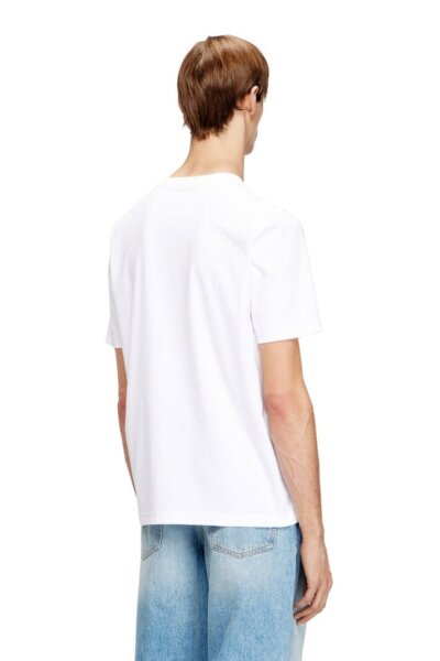 DIESEL T-SHIRT ΑΝΔΡΙΚΟ ΛΕΥΚΟ A20962-0QIAM-100 T-ADJUST-V5 REGULAR FIT