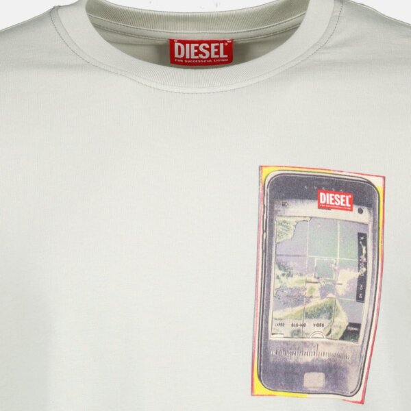 DIESEL T-SHIRT ΑΝΔΡΙΚΟ ΓΚΡΙ A19979-0QIAM-9EC T-ADJUST-V1 REGULAR FIT