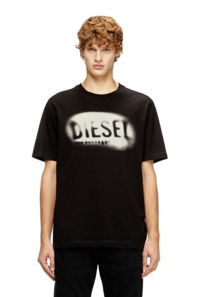 DIESEL T-SHIRT ΑΝΔΡΙΚΟ ΜΑΥΡΟ A19971-0QIAM-9XX T-ADJUST-V2 REGULAR FIT