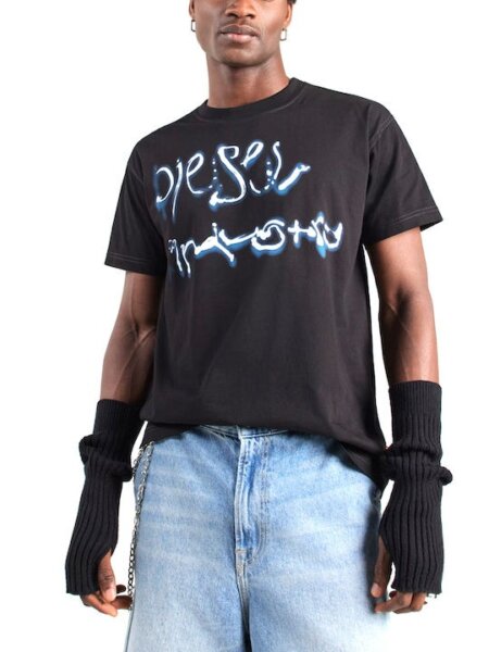 DIESEL T-SHIRT ΑΝΔΡΙΚΟ ΜΑΥΡΟ A20511-0QIAM-9XX T-NORM-V8 REGULAR FIT