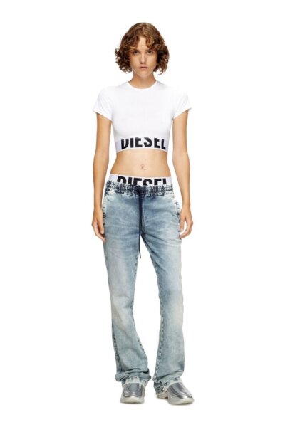 DIESEL CROP ΓΥΝΑΚΕΙΟ ΛΕΥΚΟ A14593-0HMAU-100 UFTEE-SPORT-CROPPED