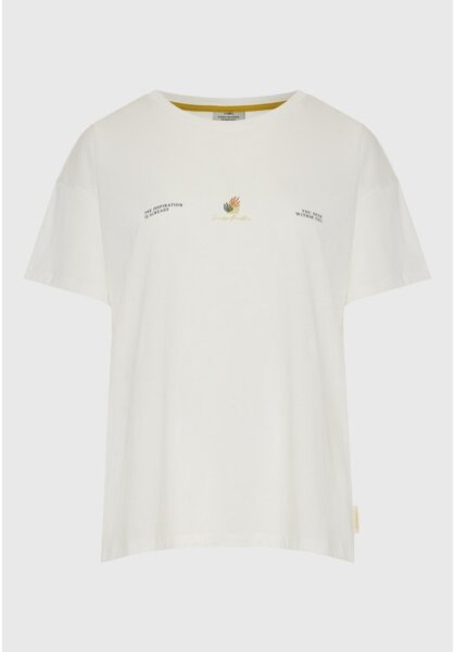 FUNKY BUDDHA T-SHIRT ΓΥΝΑΙΚΕΙΟ ΛΕΥΚΟ FBL013-125-04 LOOSE FIT