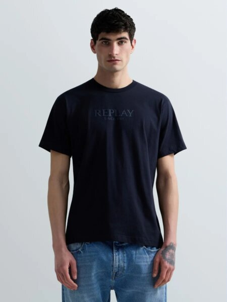REPLAY T-SHIRT ΑΝΔΡΙΚΟ ΜΠΛΕ ΣΚΟΥΡΟ M3341.000.2660.970 REGULAR FIT