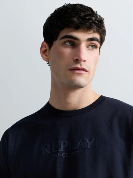 REPLAY T-SHIRT ΑΝΔΡΙΚΟ ΜΠΛΕ ΣΚΟΥΡΟ M3341.000.2660.970 REGULAR FIT