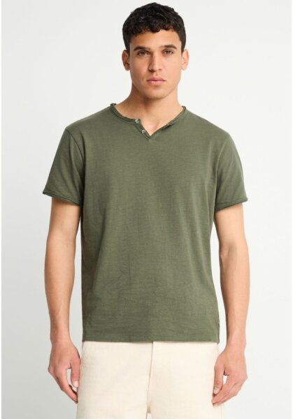 FUNKY BUDDHA T-SHIRT V-NECK ΑΝΔΡΙΚΟ ΧΑΚΙ FBM013-004-04 REGULAR FIT