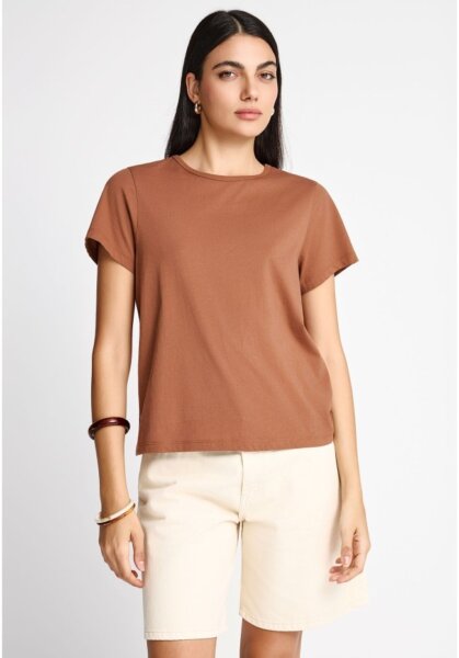 FUNKY BUDDHA T-SHIRT ΓΥΝΑΙΚΕΙΟ ΚΑΦΕ FBL013-103-04 REGULAR FIT