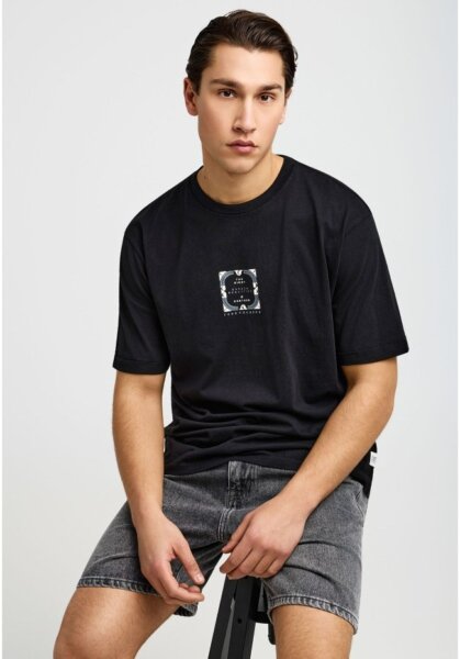 FUNKY BUDDHA T-SHIRT ΑΝΤΡΙΚΟ ΜΑΥΡΟ FBM013-050-04 RELAXED FIT