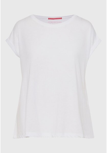 FUNKY BUDDHA T-SHIRT ΓΥΝΑΙΚΕΙO ΛΕΥΚΟ FBL013-100-05 REGULAR FIT