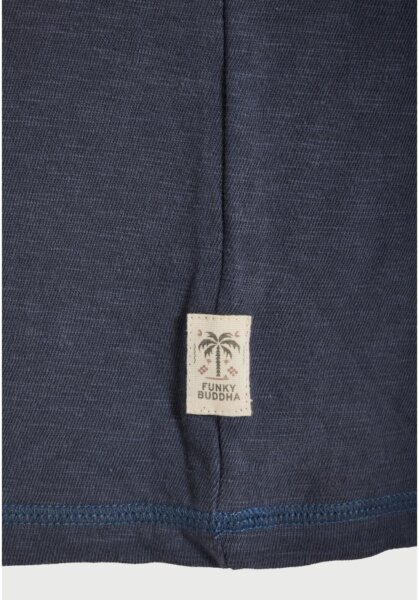 FUNKY BUDDHA T-SHIRT ΦΛΑΜΑ ΑΝΔΡΙΚΟ ΓΚΡΙ ΣΚΟΥΡΟ FBM013-309-04 RELAXED FIT