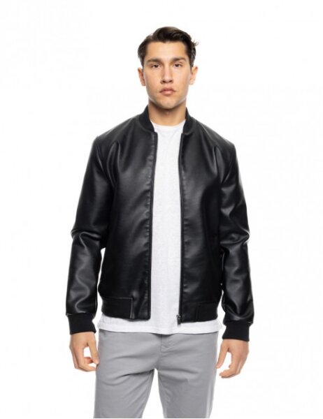 BISTON JACKET ΤΕΧΝΟΔΕΡΜΑ ΑΝΤΡΙΚΟ ΜΑΥΡΟ 53-201-007 REGULAR FIT