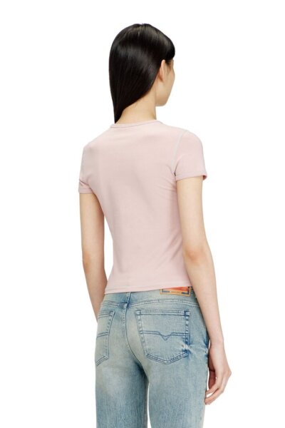 DIESEL T-SHIRT ΓΥΝΑΙΚΕΙΟ ΡΟΖ A20497-0QHHA-33L T-UNCUTIES-LONG-S3 SLIM FIT