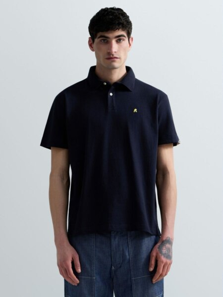 REPLAY POLO ΑΝΔΡΙΚΟ ΜΠΛΕ ΣΚΟΥΡΟ M3431.000.21868.970 REGULAR FIT