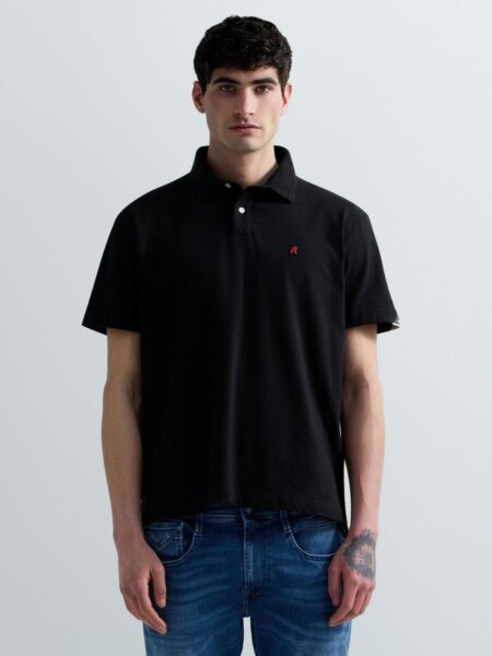REPLAY POLO ΑΝΔΡΙΚΟ ΜΑΥΡΟ M3431.000.21868.098 REGULAR FIT