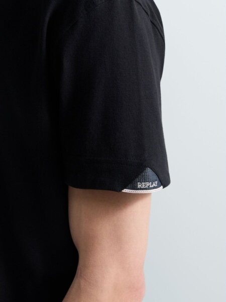 REPLAY POLO ΑΝΔΡΙΚΟ ΜΑΥΡΟ M3431.000.21868.098 REGULAR FIT