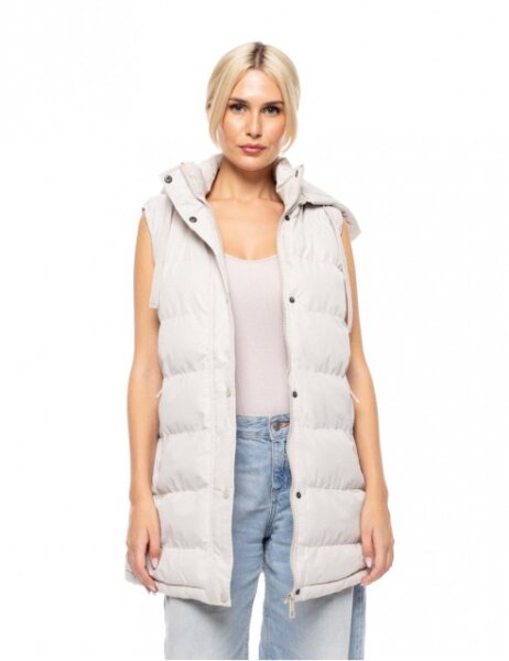 BISTON JACKET ΑΜΑΝΙΚΟ ΓΥΝΑΙΚΕΙΟ MIDI ΛΕΥΚΟ-ICE 52-102-006 REGULAR FIT