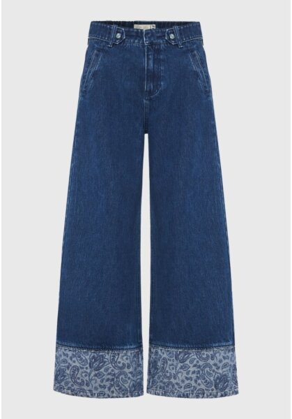 FUNKY BUDDHA JEAN ΓΥΝΑΙΚΕΙΟ MD BLUE FBL013-165-02 WIDE LEG