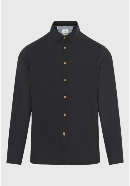 FUNKY BUDDHA ΠΟΥΚΑΜΙΣΟ ΛΙΝΟ ΑΝΔΡΙΚΟ ΜΑΥΡΟ FBM013-001-05 REGULAR FIT