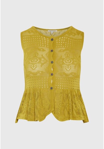 FUNKY BUDDHA ΑΜΑΝΙΚΟ ΓΥΝΑΙΚΕΙΟ CROCHET TOP LEMONGRASS FBL013-132-17 REGULAR FIT