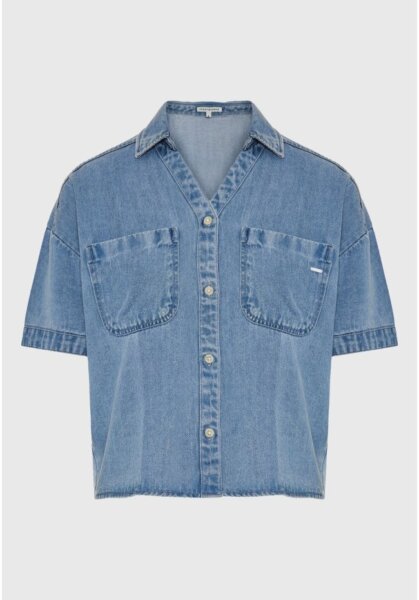 FUNKY BUDDHA ΠΟΥΚΑΜΙΣΟ DENIM ΓΥΝΑΙΚΕΙΟ LT BLUE FBL013-120-05 RELAXED FIT