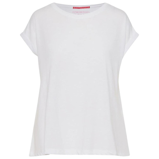 FUNKY BUDDHA T-SHIRT ΓΥΝΑΙΚΕΙΟ ΛΕΥΚΟ FBL013-114-04 REGULAR FIT