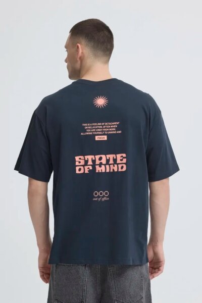 BLEND T-SHIRT ΑΝΤΡΙΚΟ ΤΥΠΩΜΑ ΠΛΑΤΗ ΜΠΛΕ BHKYLE 20720618-900005964 REGULAR FIT