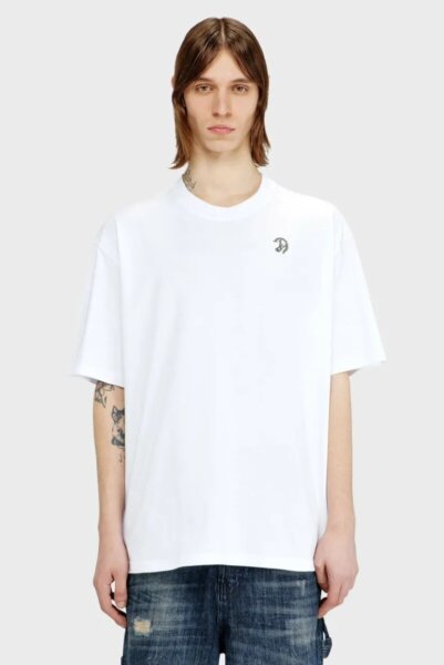 DIESEL T-SHIRT ΑΝΔΡΙΚΟ ΛΕΥΚΟ A22481-0PLAT-100 T-BOGGY-V2 REGULAR FIT