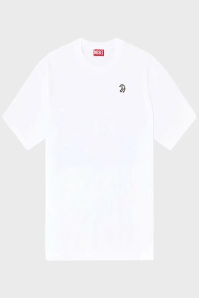 DIESEL T-SHIRT ΑΝΔΡΙΚΟ ΛΕΥΚΟ A22481-0PLAT-100 T-BOGGY-V2 REGULAR FIT