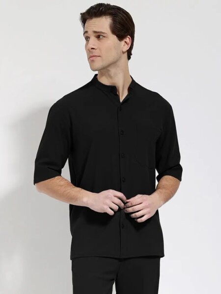 TRESOR ΠΟΥΚΑΜΙΣΟ ΚΟΝΤΟΜΑΝΙΚΟ ΜΑΥΡΟ 2705-1 CLAUDIO-1 REGULAR FIT