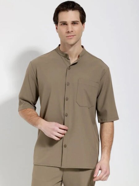 TRESOR ΠΟΥΚΑΜΙΣΟ KONTOMANIKO ΜΠΕΖ ΣΚΟΥΡΟ 2705-1 CLAUDIO-1 REGULAR FIT