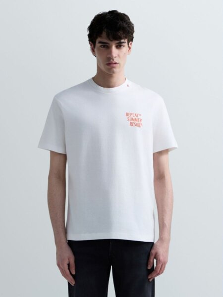 REPLAY T-SHIRT ΑΝΔΡΙΚΟ ΛΕΥΚΟ M3378.000.23608P.011 REGULAR FIT