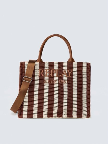 REPLAY ΤΣΑΝΤΑ STRIPED SHOPPER ΓΥΝΑΙΚΕΙΑ FW3836.000.A2020C.X084