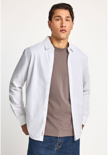 FUNKY BUDDHA ΠΟΥΚΑΜΙΣΟ OXFORD ΑΝΤΡΙΚΟ ΛΕΥΚΟ FBM013-051-05 REGULAR FIT