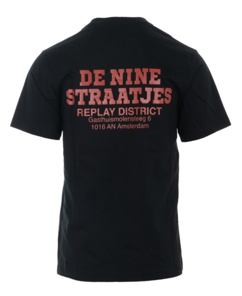 REPLAY T-SHIRT ΑΝΔΡΙΚΟ ΤΥΠΩΜΑ ΠΛΑΤΗ ΜΑΥΡΟ M3547.000.23608P.098 REGULAR FIT