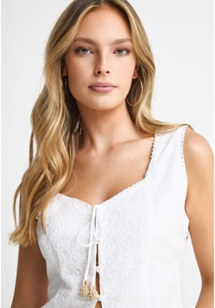 FUNKY BUDDHA CROP TOP ΓΥΝΑΙΚΕΙΟ ΛΕΥΚΟ FBL013-126-17 REGULAR FIT