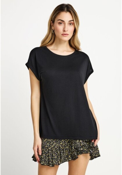 FUNKY BUDDHA T-SHIRT ΓΥΝΑΙΚΕΙO ΜΑΥΡΟ FBL013-114-04 REGULAR FIT