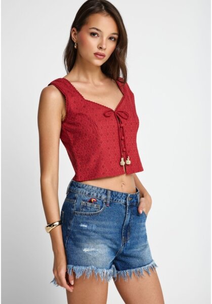 FUNKY BUDDHA CROP TOP ΓΥΝΑΙΚΕΙΟ BAKED APPLE FBL013-126-17 REGULAR FIT