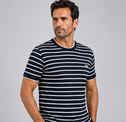 SIDE EFFECT T-SHIRT ΑΝΔΡΙΚΟ ΡΙΓΕ ΜΠΛΕ R-6247-01 REGULAR FIT