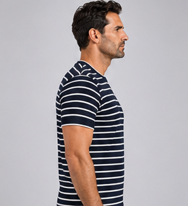 SIDE EFFECT T-SHIRT ΑΝΔΡΙΚΟ ΡΙΓΕ ΜΠΛΕ R-6247-01 REGULAR FIT