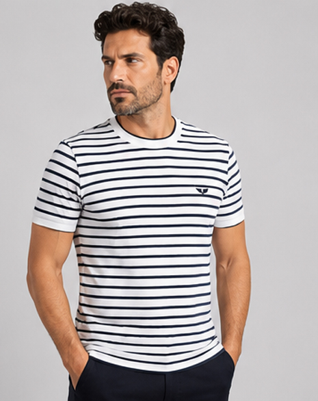 SIDE EFFECT T-SHIRT ΑΝΔΡΙΚΟ ΡΙΓΕ ΛΕΥΚΟ R-6247-04 REGULAR FIT