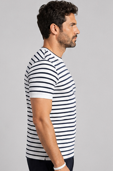 SIDE EFFECT T-SHIRT ΑΝΔΡΙΚΟ ΡΙΓΕ ΛΕΥΚΟ R-6247-04 REGULAR FIT