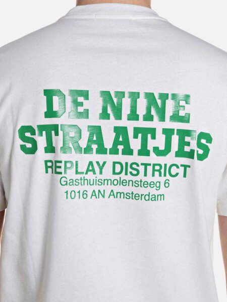 REPLAY T-SHIRT ΑΝΔΡΙΚΟ ΤΥΠΩΜΑ ΠΛΑΤΗ ΛΕΥΚΟ M3547.000.23608P.011 REGULAR FIT